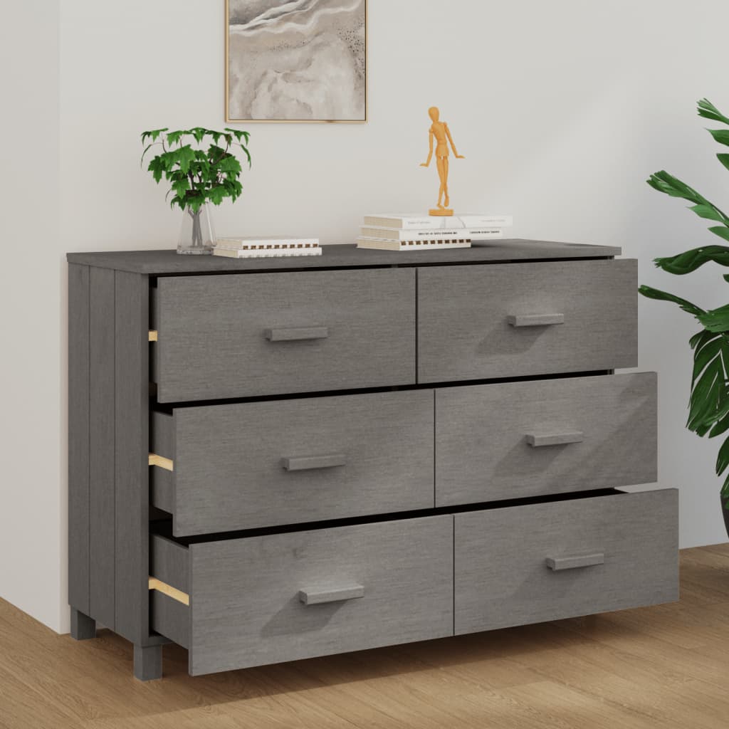 vidaXL Servantă „HAMAR”, gri deschis, 113x40x80 cm, lemn masiv pin vidaXL Servantă „HAMAR”, gri deschis, 113x40x80 cm, lemn masiv pin