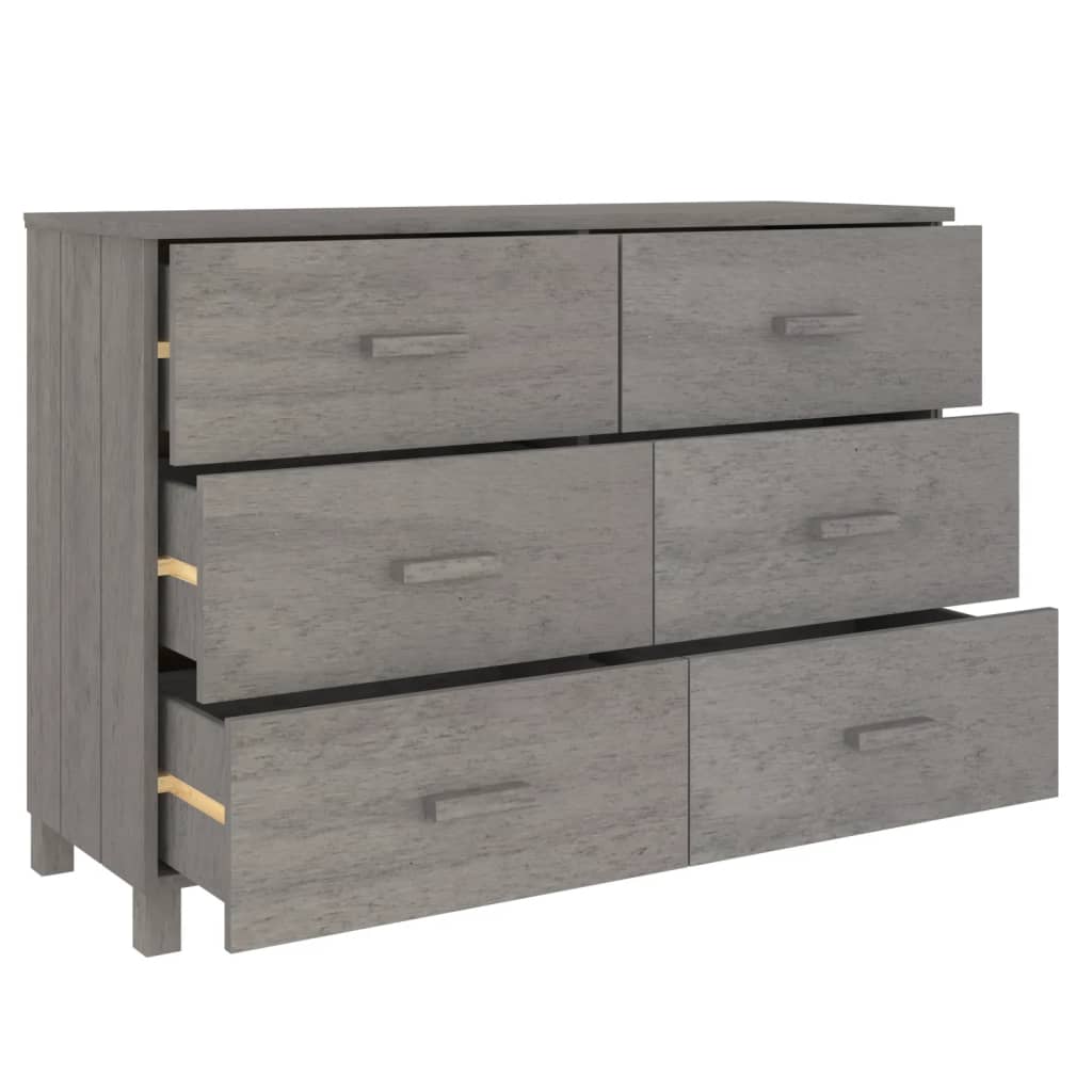 vidaXL Servantă „HAMAR”, gri deschis, 113x40x80 cm, lemn masiv pin vidaXL Servantă „HAMAR”, gri deschis, 113x40x80 cm, lemn masiv pin
