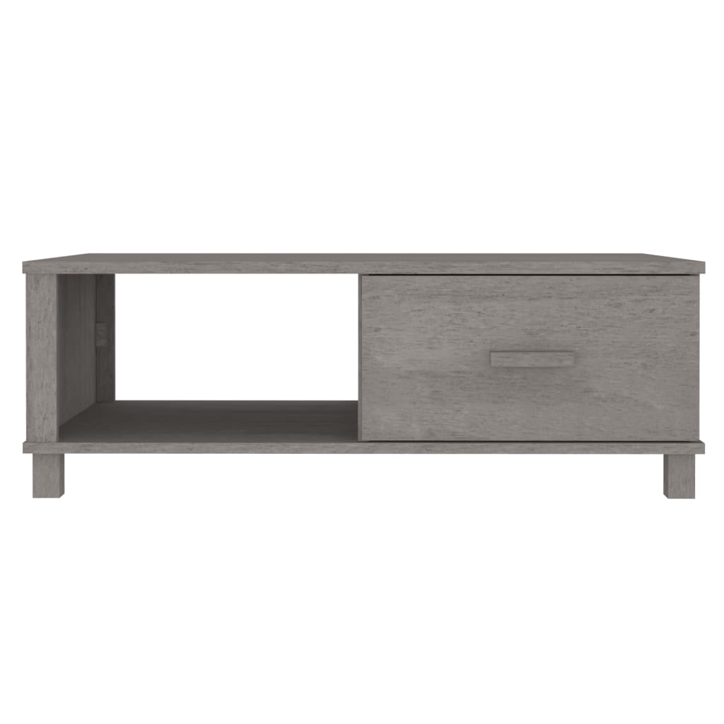 vidaXL Masă cafea „HAMAR”, gri deschis, 100x55x35 cm, lemn masiv pin