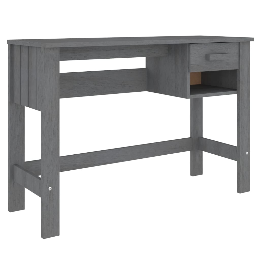 vidaXL Birou „HAMAR”, gri închis, 110x40x75 cm, lemn masiv de pin