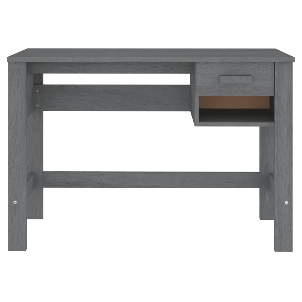 vidaXL Birou „HAMAR”, gri închis, 110x40x75 cm, lemn masiv de pin