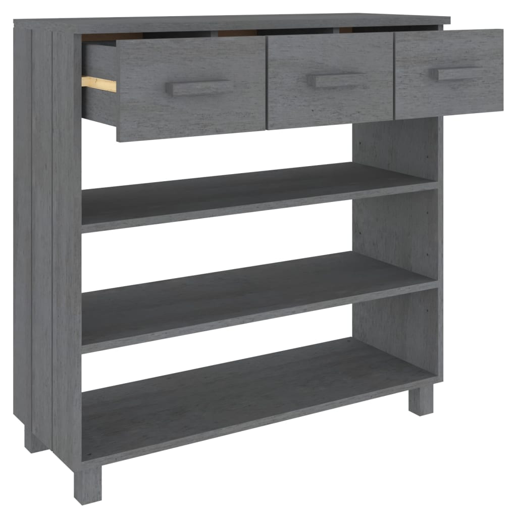 vidaXL Masă consolă „HAMAR”, gri închis, 90x35x90 cm, lemn masiv pin vidaXL Masă consolă „HAMAR”, gri închis, 90x35x90 cm, lemn masiv pin