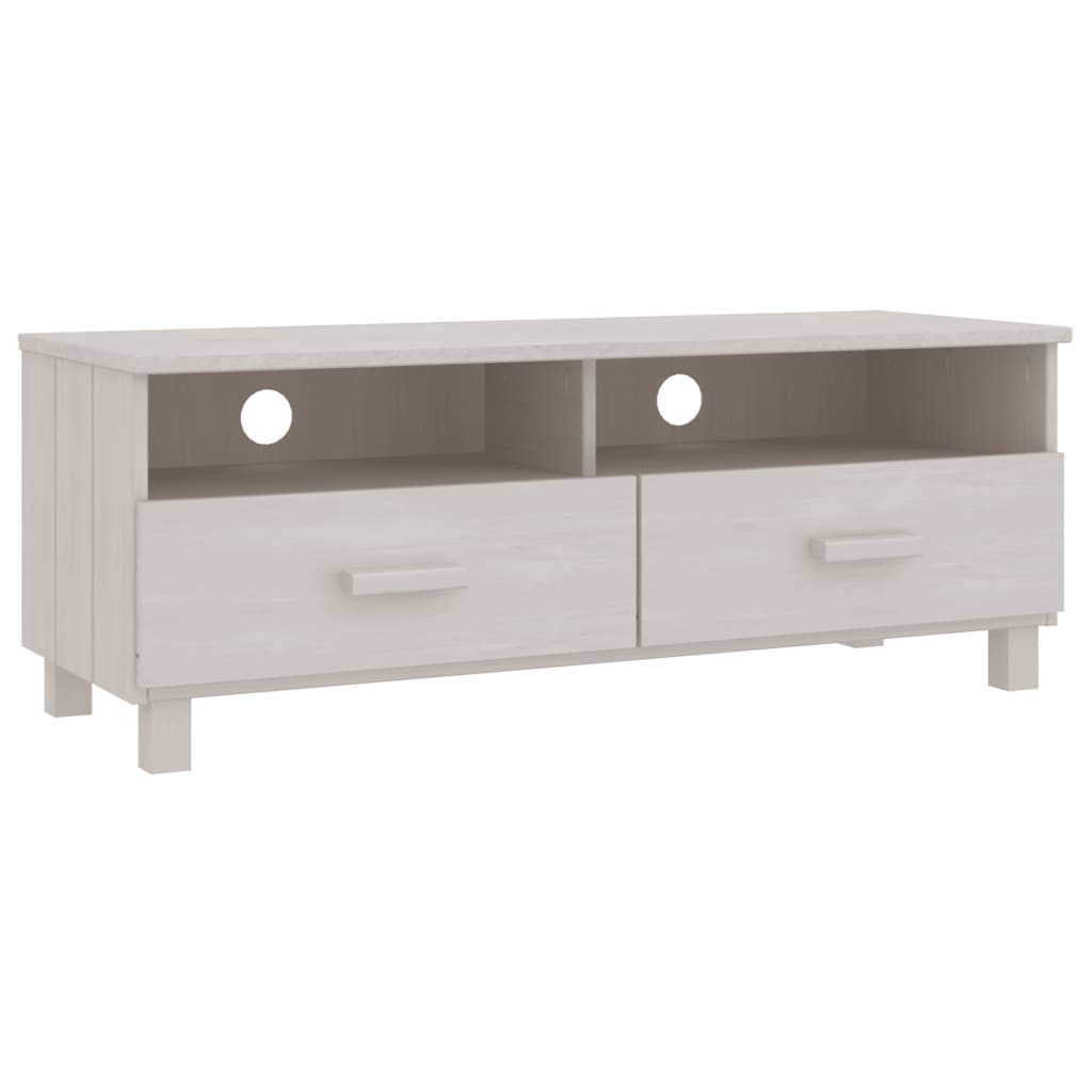vidaXL Dulap TV „HAMAR”, alb, 106x40x40 cm, lemn masiv de pin vidaXL Dulap TV „HAMAR”, alb, 106x40x40 cm, lemn masiv de pin