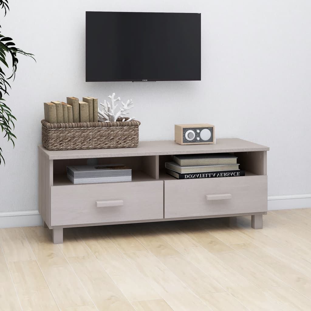 vidaXL Dulap TV „HAMAR”, alb, 106x40x40 cm, lemn masiv de pin vidaXL Dulap TV „HAMAR”, alb, 106x40x40 cm, lemn masiv de pin