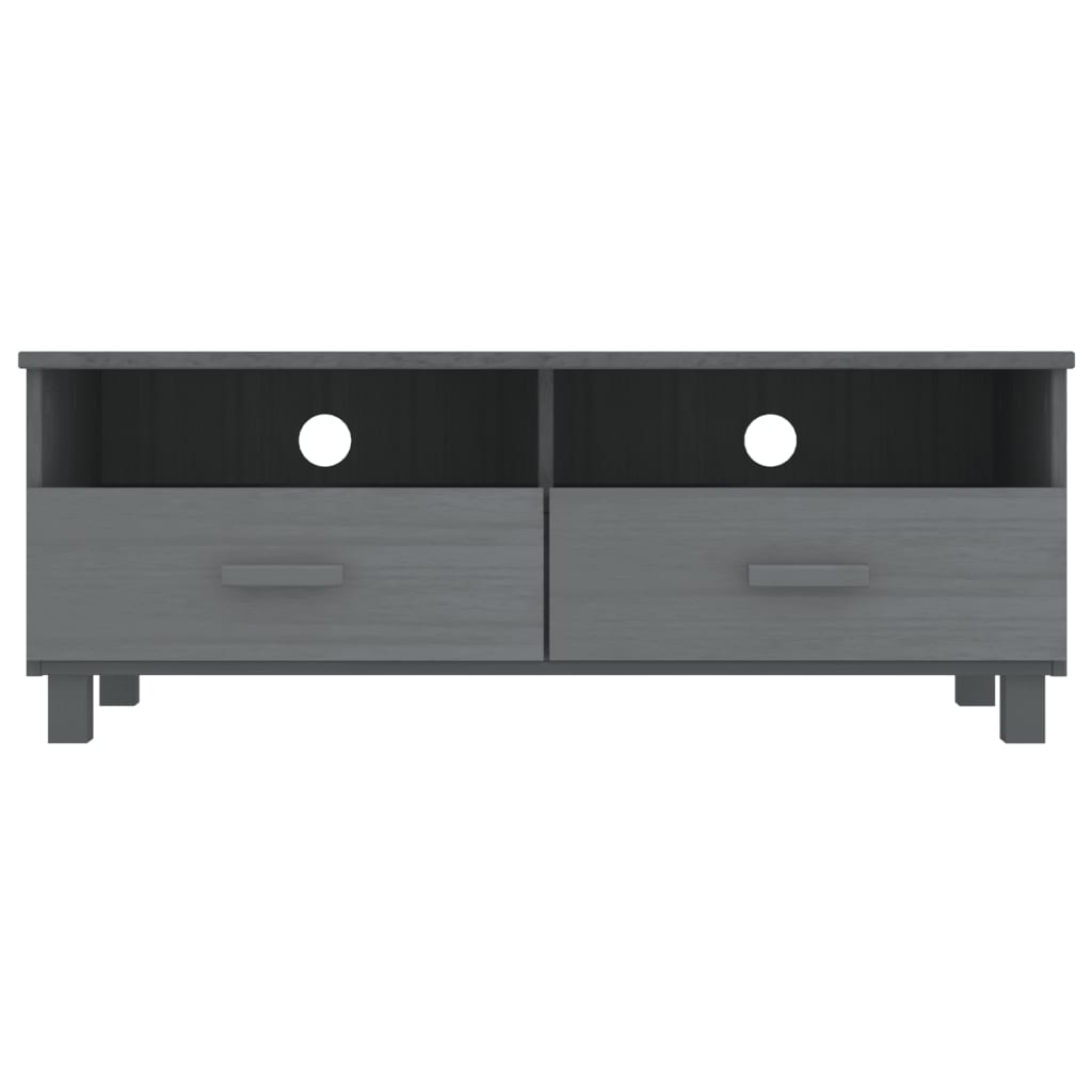 vidaXL Dulap TV „HAMAR”, gri închis, 106x40x40 cm, lemn masiv de pin vidaXL Dulap TV „HAMAR”, gri închis, 106x40x40 cm, lemn masiv de pin