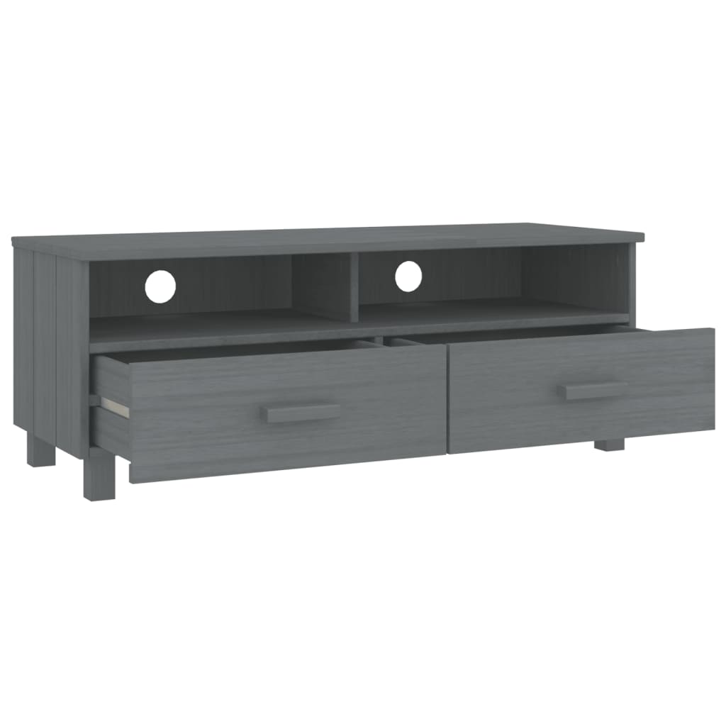 vidaXL Dulap TV „HAMAR”, gri închis, 106x40x40 cm, lemn masiv de pin vidaXL Dulap TV „HAMAR”, gri închis, 106x40x40 cm, lemn masiv de pin