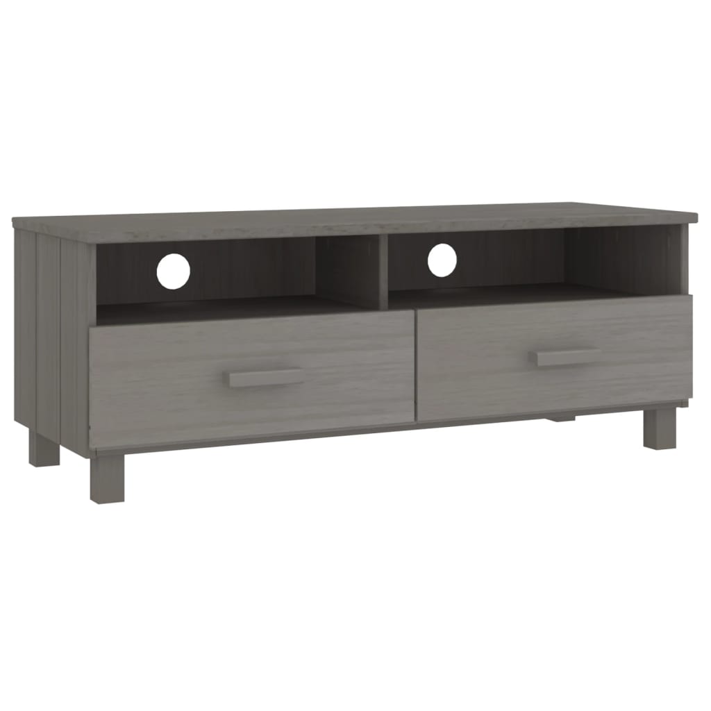 vidaXL Dulap TV „HAMAR”, gri deschis, 106x40x40 cm, lemn masiv de pin vidaXL Dulap TV „HAMAR”, gri deschis, 106x40x40 cm, lemn masiv de pin