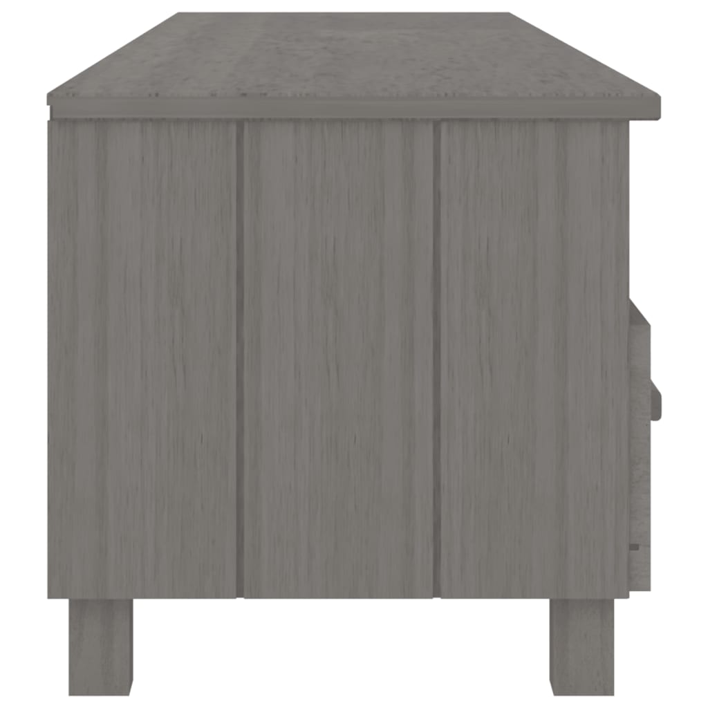 vidaXL Dulap TV „HAMAR”, gri deschis, 158x40x40 cm, lemn masiv de pin vidaXL Dulap TV „HAMAR”, gri deschis, 158x40x40 cm, lemn masiv de pin