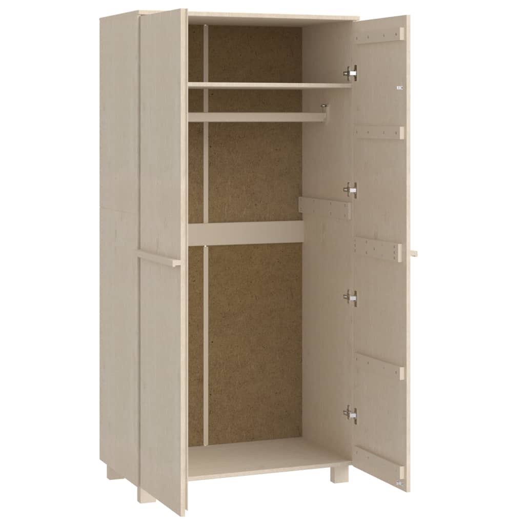 vidaXL Dulap haine „HAMAR” maro miere 89x50x180 cm, lemn masiv de pin vidaXL Dulap haine „HAMAR” maro miere 89x50x180 cm, lemn masiv de pin