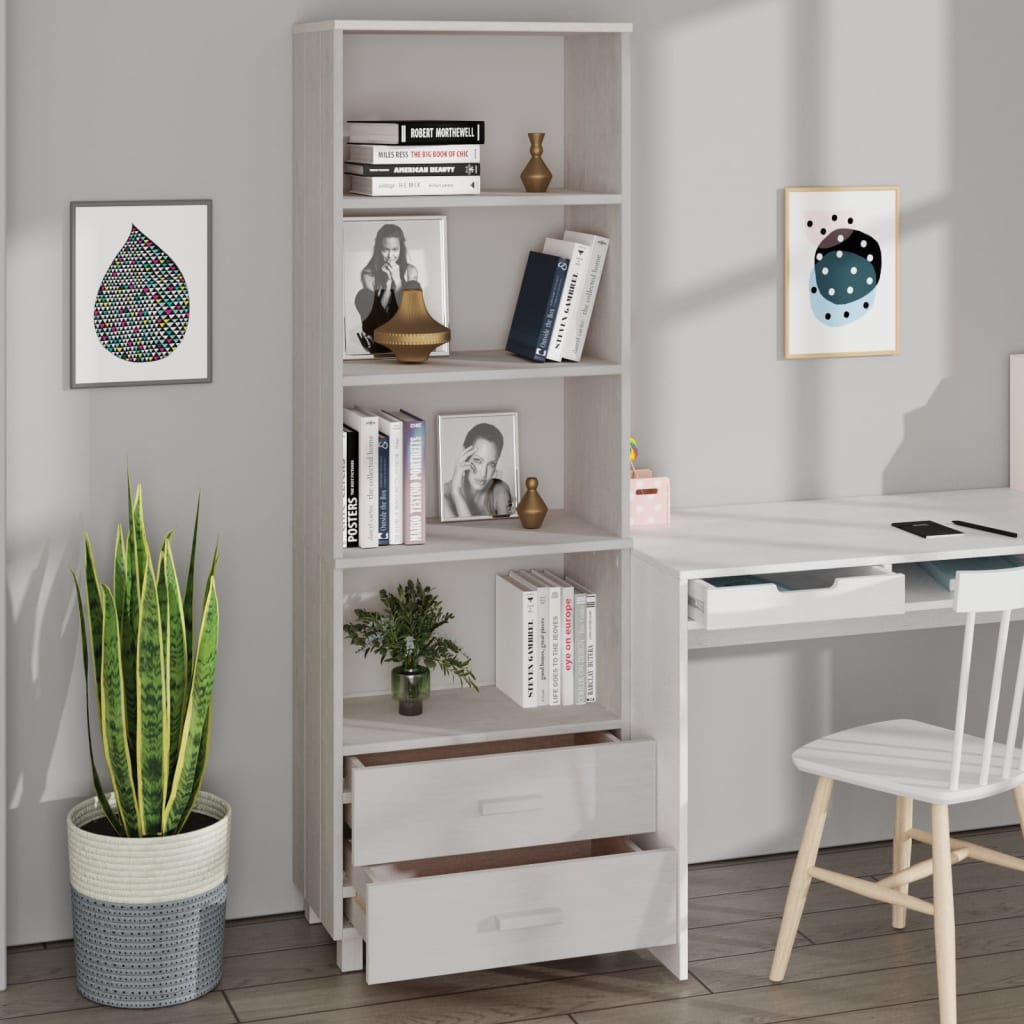 vidaXL Dulap înalt „HAMAR”, alb, 60x35x180 cm, lemn masiv de pin vidaXL Dulap înalt „HAMAR”, alb, 60x35x180 cm, lemn masiv de pin