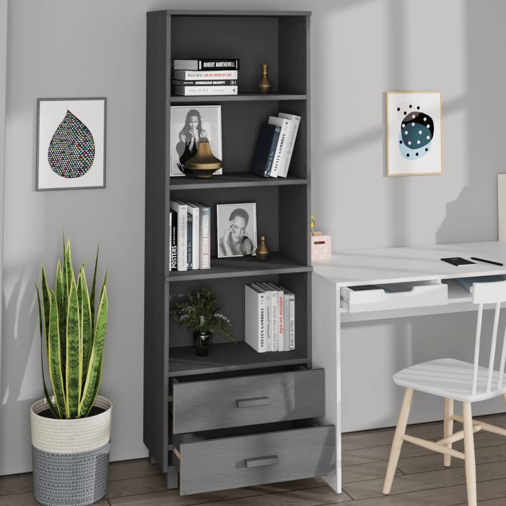 vidaXL Dulap înalt „HAMAR” gri închis, 60x35x180 cm, lemn masiv de pin vidaXL Dulap înalt „HAMAR” gri închis, 60x35x180 cm, lemn masiv de pin