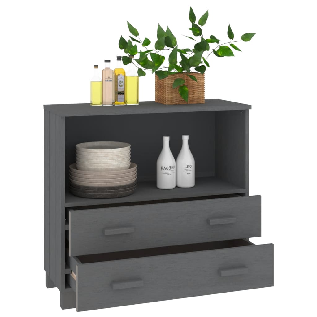 vidaXL Servantă „HAMAR”, gri închis, 85x35x80 cm, lemn masiv pin vidaXL Servantă „HAMAR”, gri închis, 85x35x80 cm, lemn masiv pin