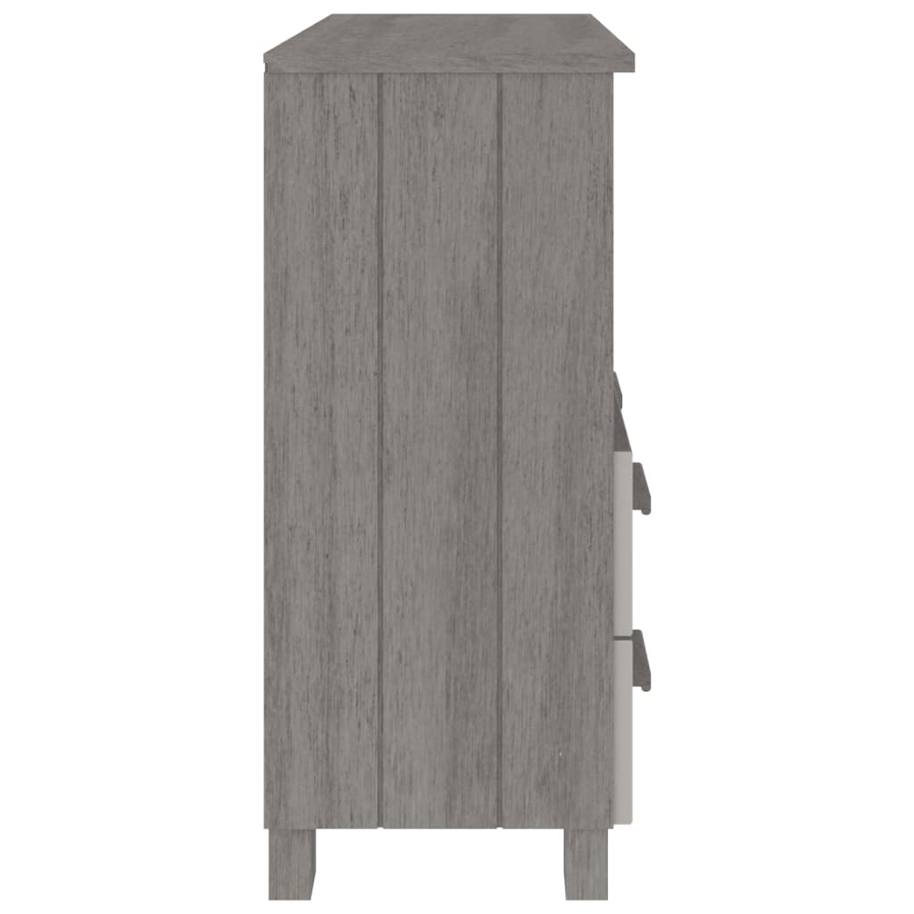 vidaXL Servantă „HAMAR”, gri deschis, 85x35x80 cm, lemn masiv pin