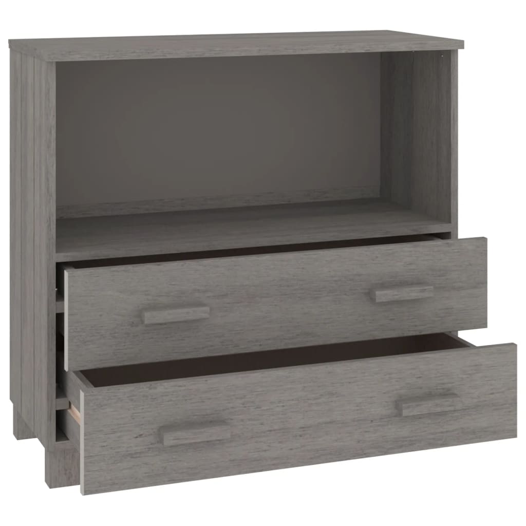vidaXL Servantă „HAMAR”, gri deschis, 85x35x80 cm, lemn masiv pin