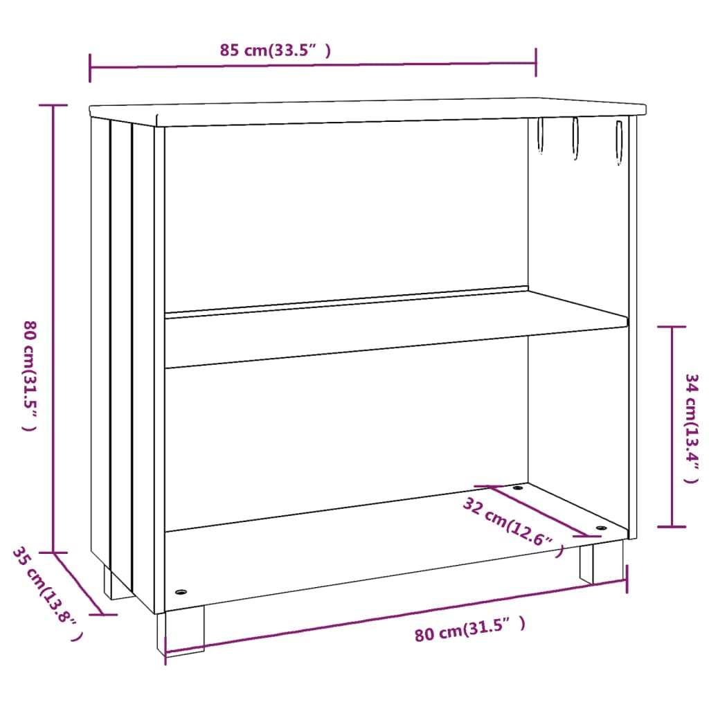 vidaXL Servantă „HAMAR”, gri deschis, 85x35x80 cm, lemn masiv pin vidaXL Servantă „HAMAR”, gri deschis, 85x35x80 cm, lemn masiv pin
