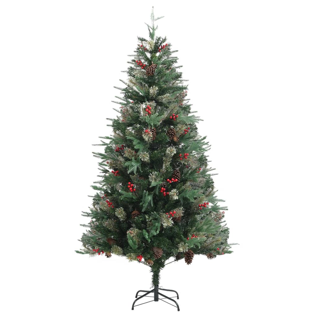 vidaXL Brad de Crăciun cu conuri de pin, verde, 195 cm, PVC&PE vidaXL Brad de Crăciun cu conuri de pin, verde, 195 cm, PVC&PE