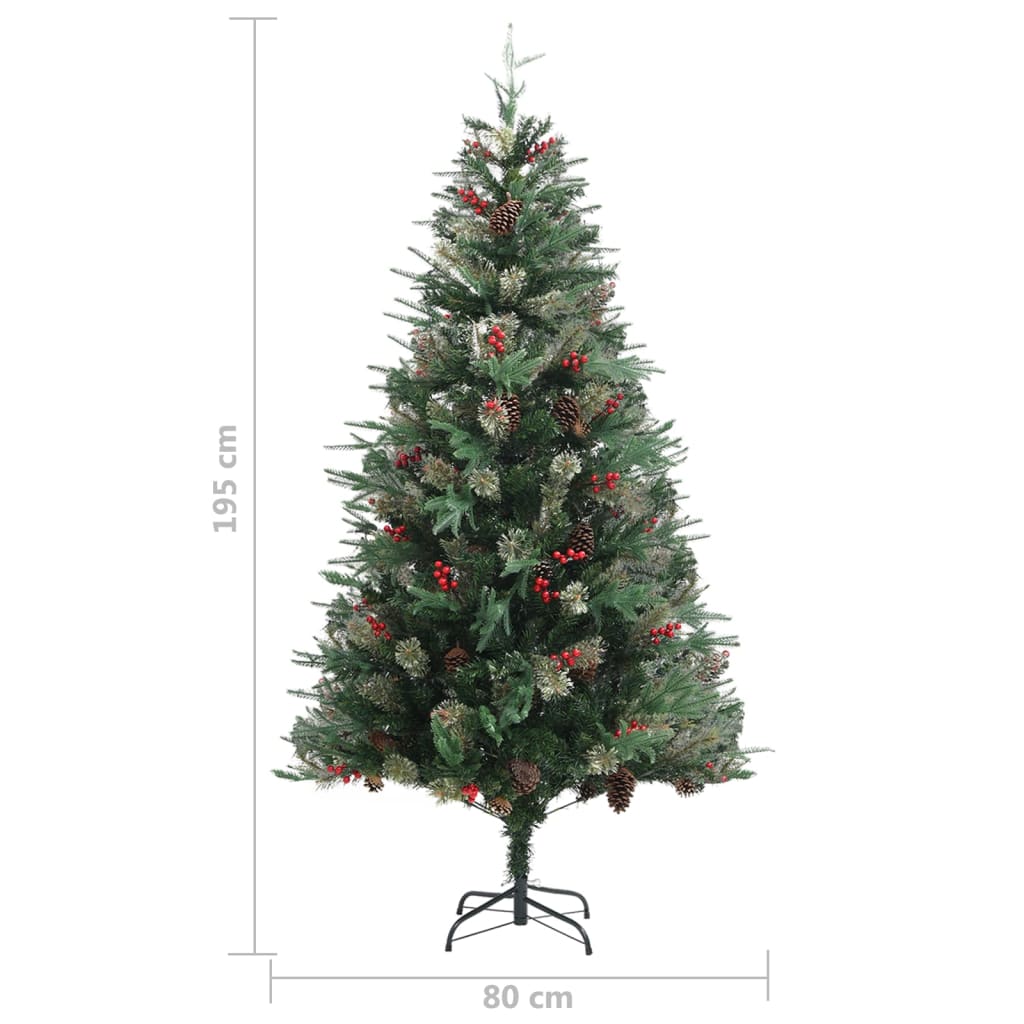 vidaXL Brad de Crăciun cu conuri de pin, verde, 195 cm, PVC&PE vidaXL Brad de Crăciun cu conuri de pin, verde, 195 cm, PVC&PE