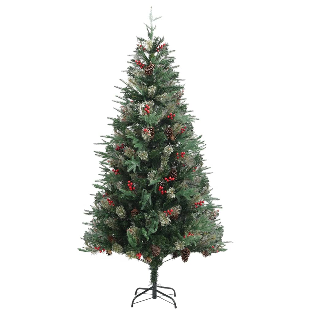 vidaXL Brad de Crăciun cu conuri de pin, verde, 225 cm, PVC&PE vidaXL Brad de Crăciun cu conuri de pin, verde, 225 cm, PVC&PE