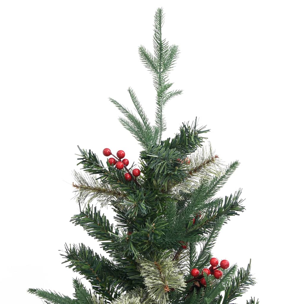 vidaXL Brad de Crăciun cu conuri de pin, verde, 225 cm, PVC&PE vidaXL Brad de Crăciun cu conuri de pin, verde, 225 cm, PVC&PE
