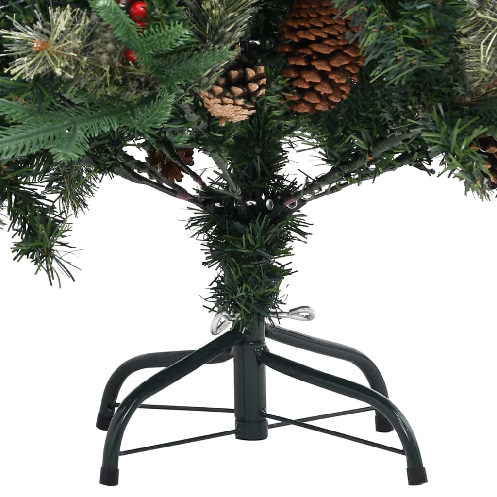 vidaXL Brad de Crăciun cu conuri de pin, verde, 225 cm, PVC&PE vidaXL Brad de Crăciun cu conuri de pin, verde, 225 cm, PVC&PE