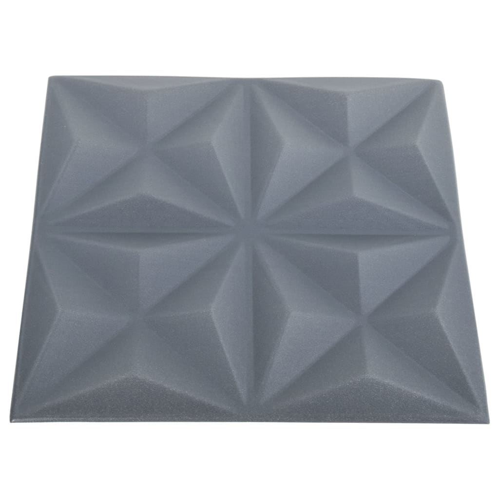 vidaXL Panouri de perete 3D 12 buc. gri 50x50 cm model origami 3 m² vidaXL Panouri de perete 3D 12 buc. gri 50x50 cm model origami 3 m²