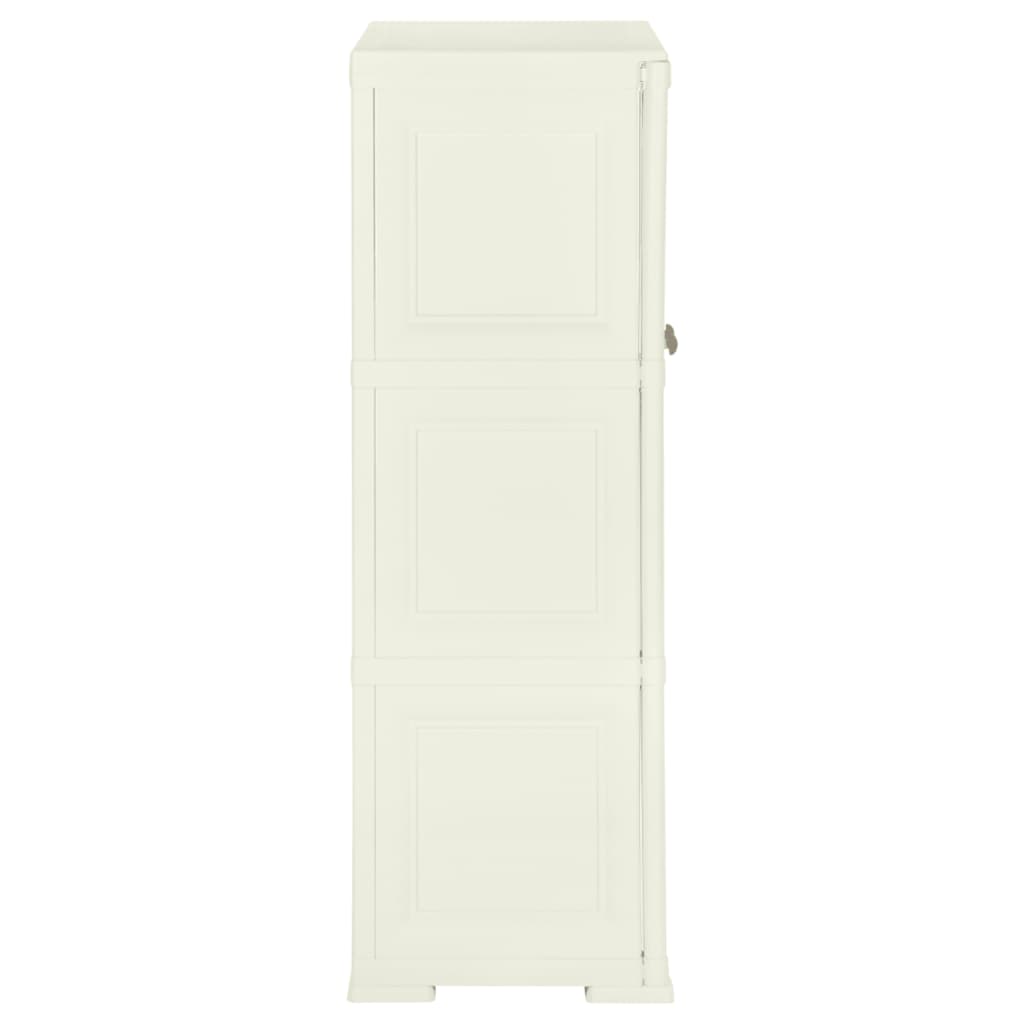vidaXL Dulap din plastic, 79x43x125 cm, vanilla ice, design de lemn