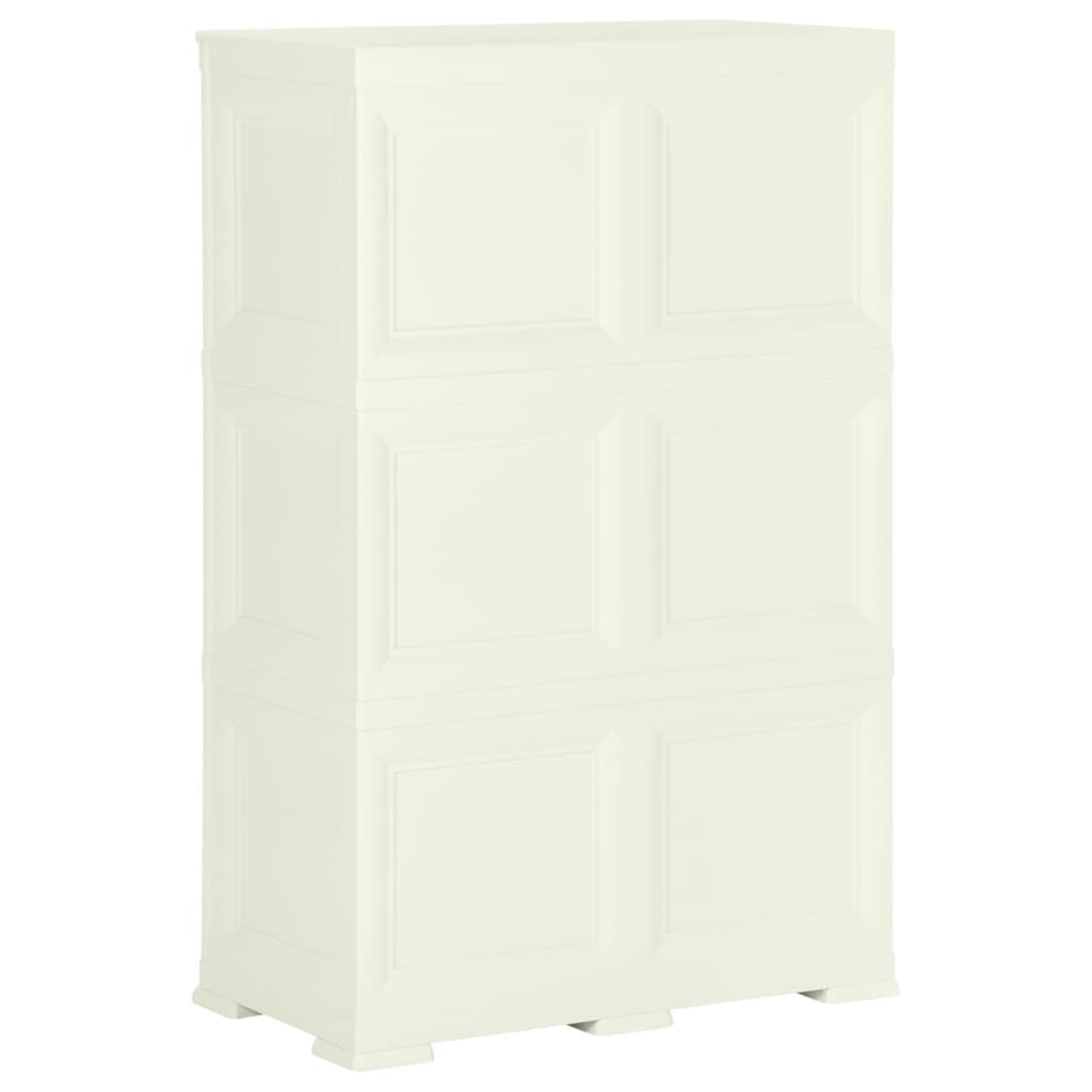 vidaXL Dulap din plastic, 79x43x125 cm, vanilla ice, design de lemn