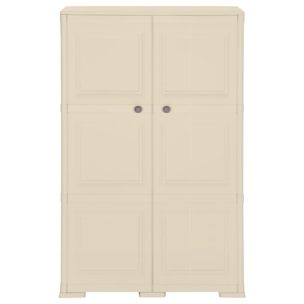 vidaXL Dulap din plastic, 79x43x125 cm, alb angora, design de lemn