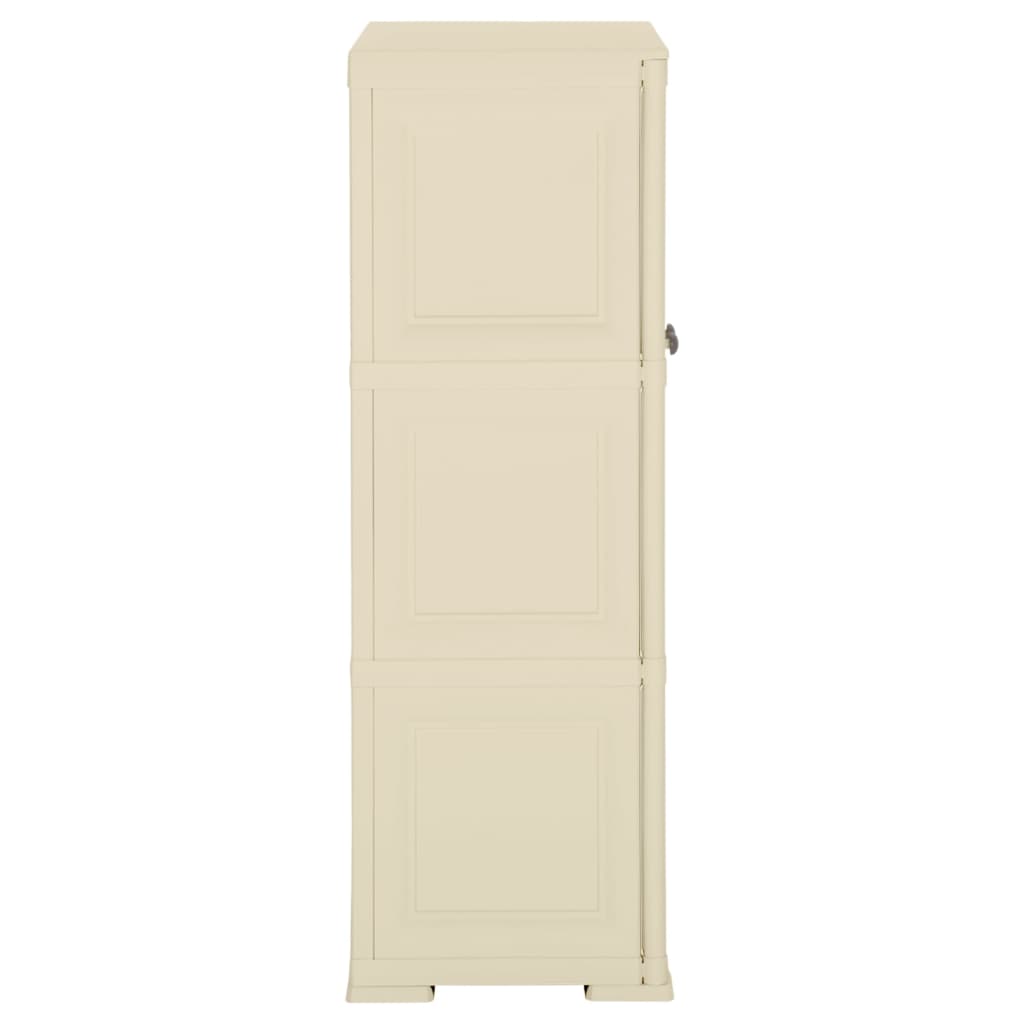 vidaXL Dulap din plastic, 79x43x125 cm, alb angora, design de lemn