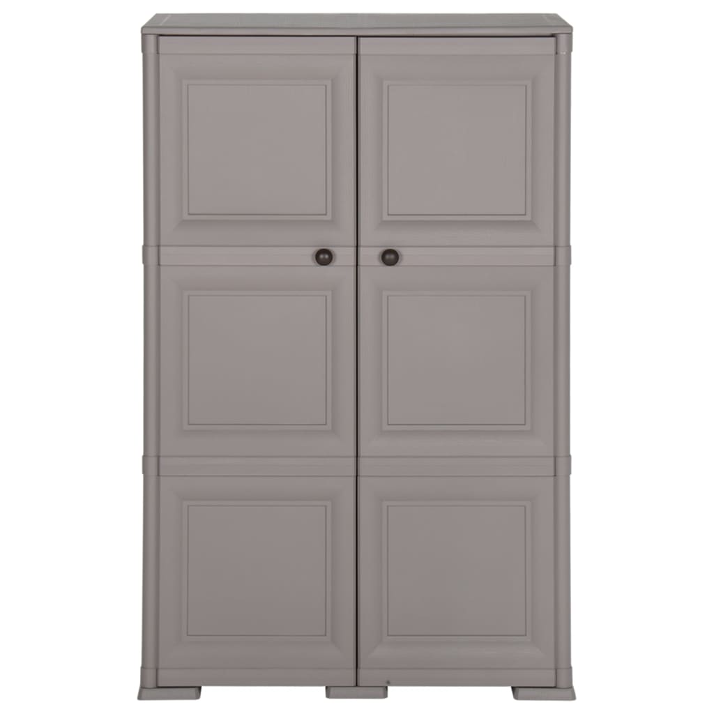 vidaXL Dulap din plastic, 79x43x125 cm, gri, design de lemn