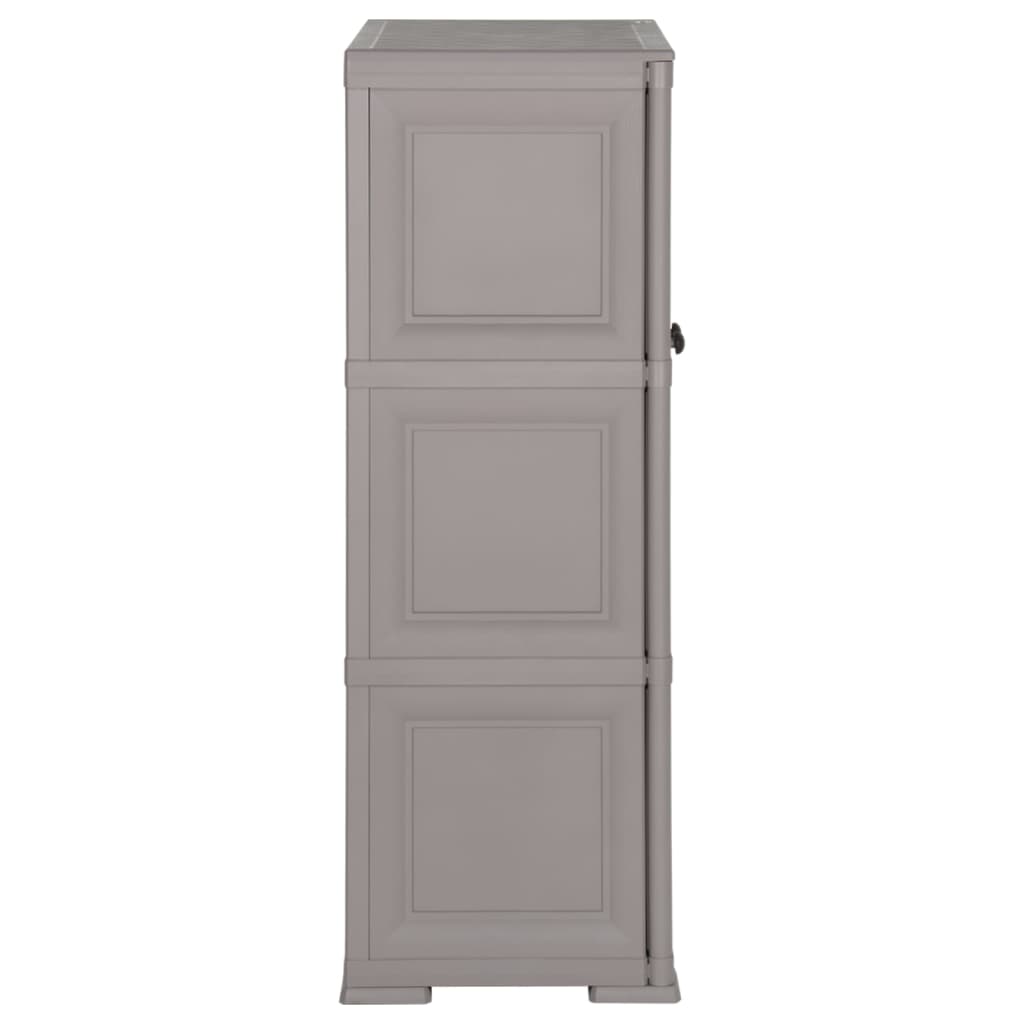 vidaXL Dulap din plastic, 79x43x125 cm, gri, design de lemn