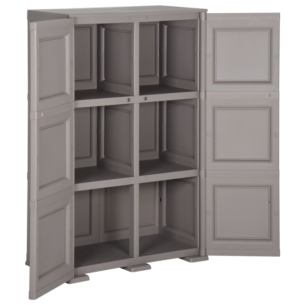 vidaXL Dulap din plastic, 79x43x125 cm, gri, design de lemn