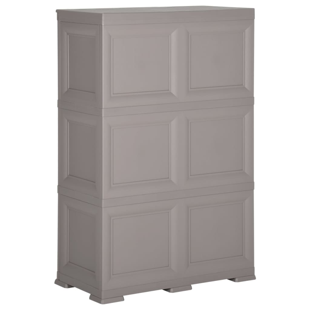 vidaXL Dulap din plastic, 79x43x125 cm, gri, design de lemn