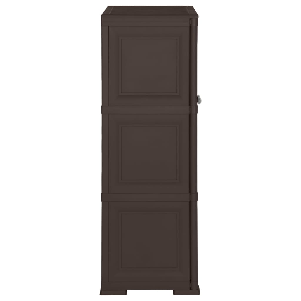 vidaXL Dulap din plastic, 79x43x125 cm, maro, design de lemn