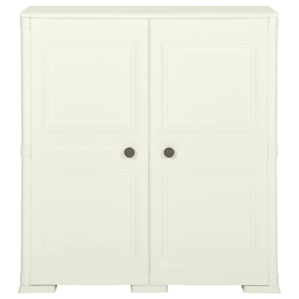vidaXL Dulap din plastic, 79x43x85,5 cm, vanilla ice, design de lemn