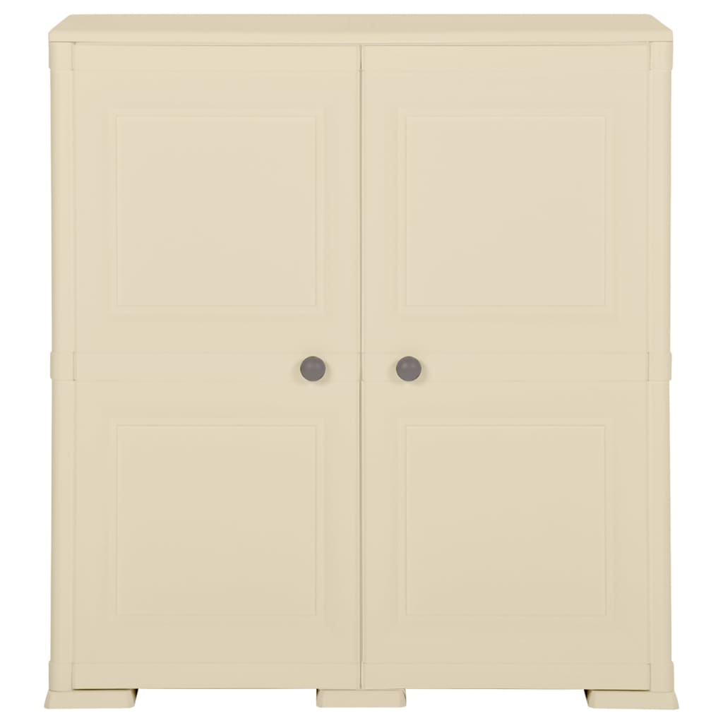 vidaXL Dulap din plastic, 79x43x85,5 cm, alb angora, design de lemn vidaXL Dulap din plastic, 79x43x85,5 cm, alb angora, design de lemn
