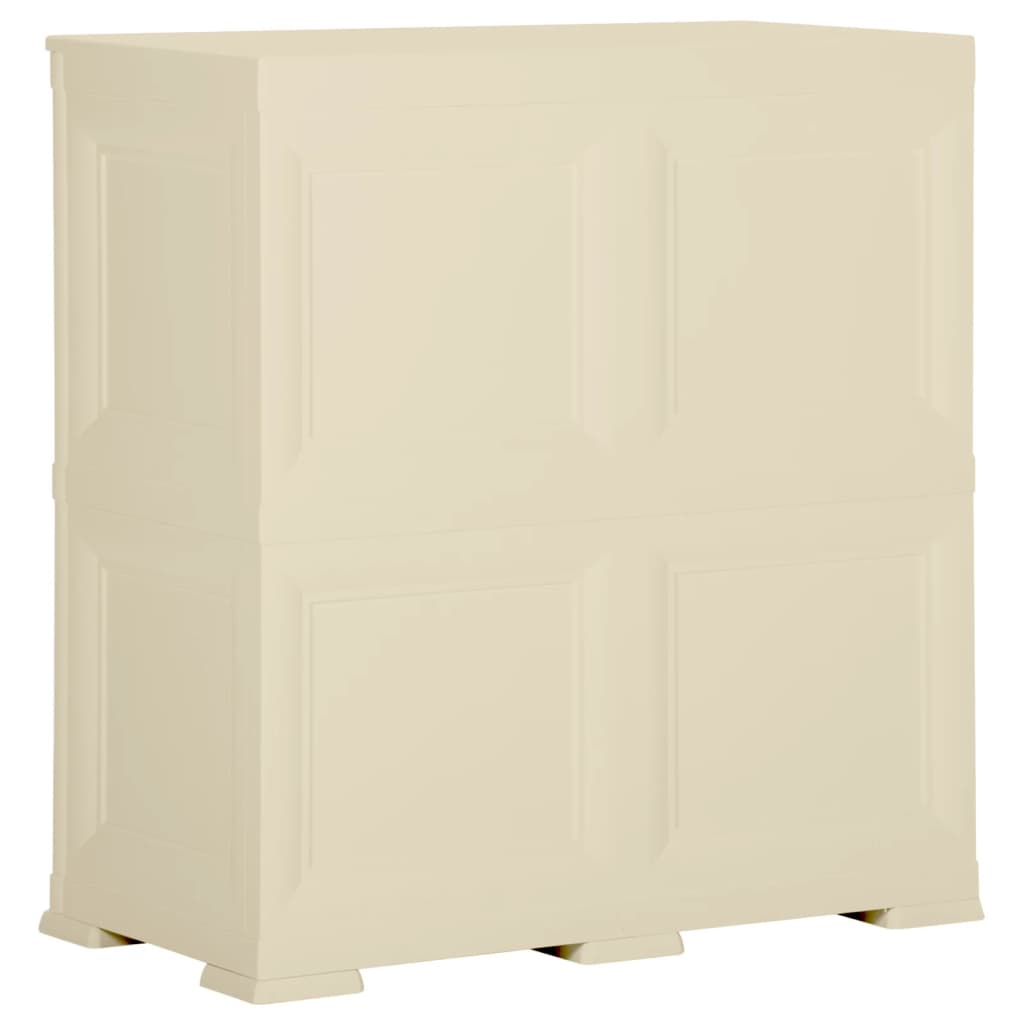 vidaXL Dulap din plastic, 79x43x85,5 cm, alb angora, design de lemn vidaXL Dulap din plastic, 79x43x85,5 cm, alb angora, design de lemn