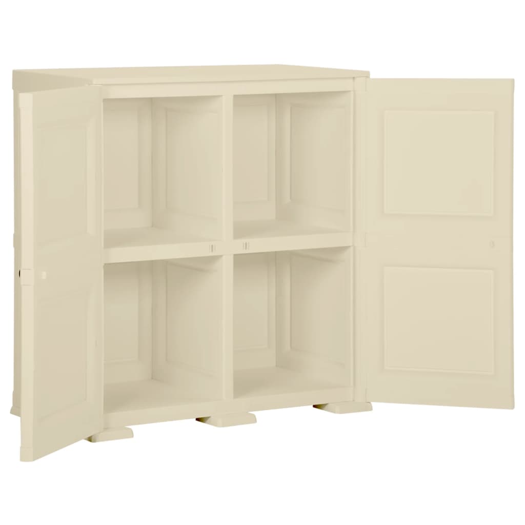 vidaXL Dulap din plastic, 79x43x85,5 cm, alb angora, design de lemn vidaXL Dulap din plastic, 79x43x85,5 cm, alb angora, design de lemn