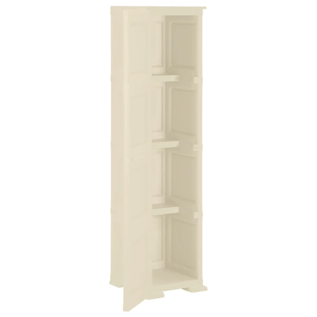 vidaXL Dulap din plastic, 40x43x164 cm, alb angora, design de lemn