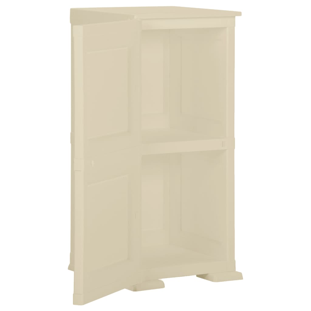 vidaXL Dulap din plastic, 40x43x85,5 cm, alb angora, design de lemn