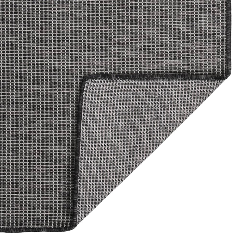 vidaXL Covor de exterior, gri, 80x250 cm, țesătură plată vidaXL Covor de exterior, gri, 80x250 cm, țesătură plată