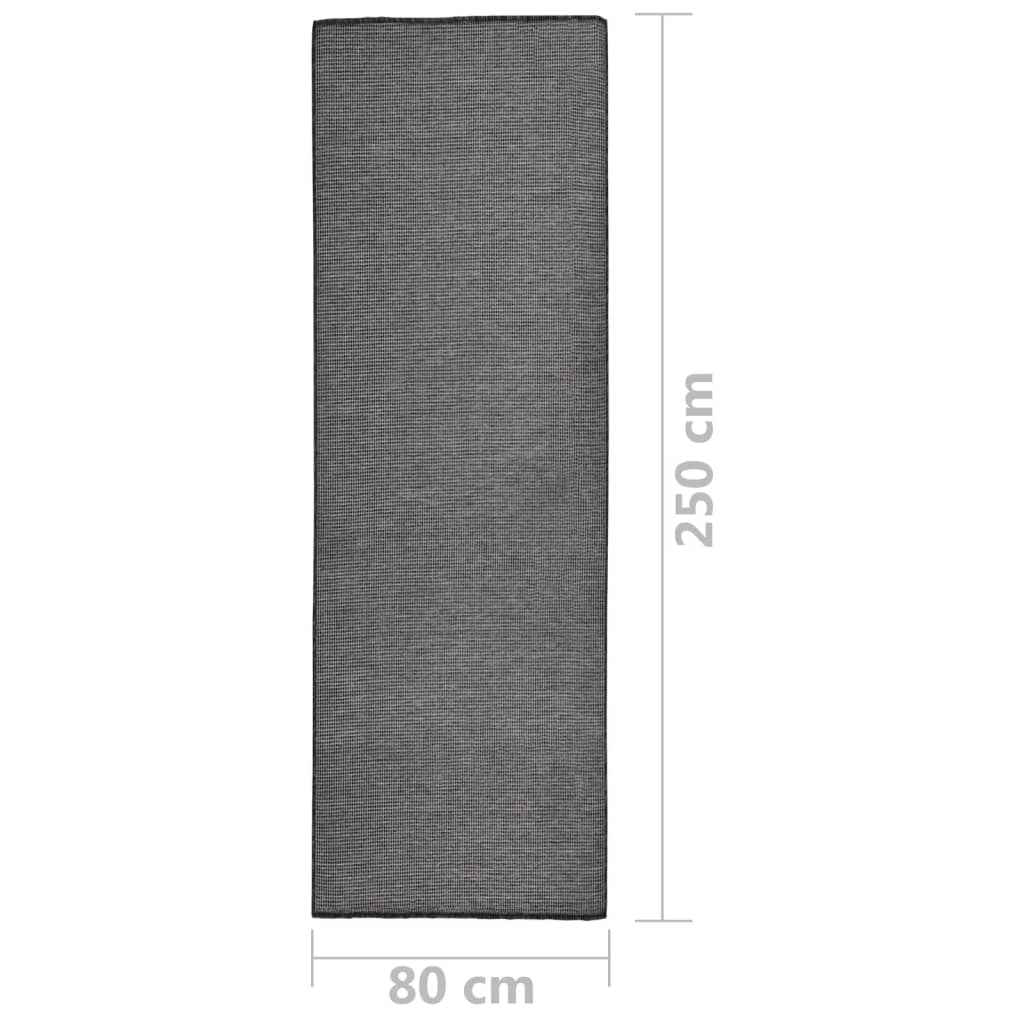 vidaXL Covor de exterior, gri, 80x250 cm, țesătură plată vidaXL Covor de exterior, gri, 80x250 cm, țesătură plată