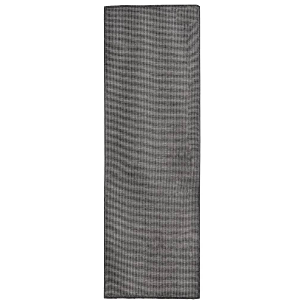 vidaXL Covor de exterior, gri, 80x250 cm, țesătură plată vidaXL Covor de exterior, gri, 80x250 cm, țesătură plată