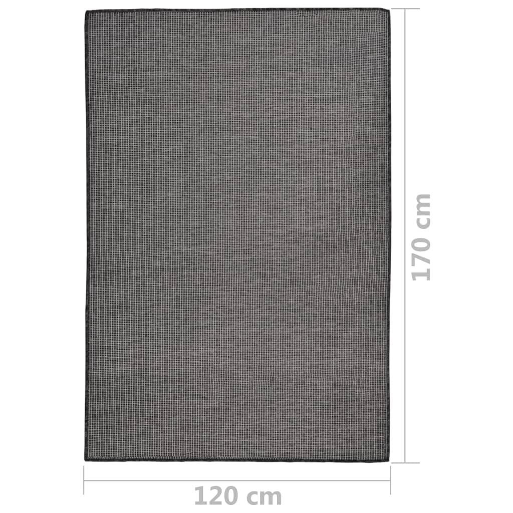 vidaXL Covor de exterior, gri, 120x170 cm, țesătură plată vidaXL Covor de exterior, gri, 120x170 cm, țesătură plată