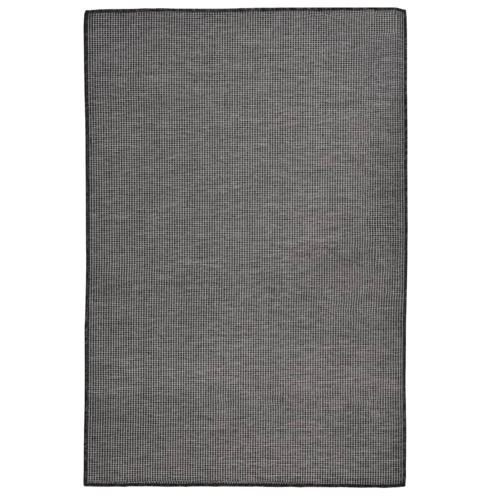 vidaXL Covor de exterior, gri, 120x170 cm, țesătură plată vidaXL Covor de exterior, gri, 120x170 cm, țesătură plată