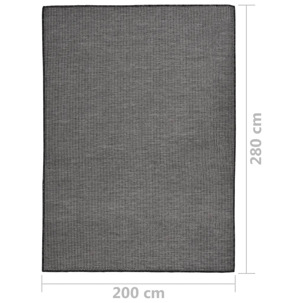 vidaXL Covor de exterior, gri, 200x280 cm, țesătură plată vidaXL Covor de exterior, gri, 200x280 cm, țesătură plată