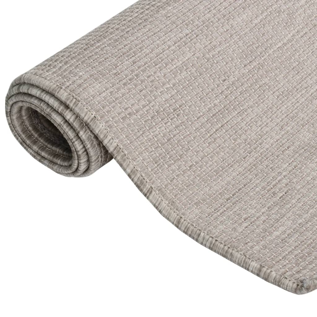vidaXL Covor de exterior, gri taupe, 80x150 cm, țesătură plată vidaXL Covor de exterior, gri taupe, 80x150 cm, țesătură plată