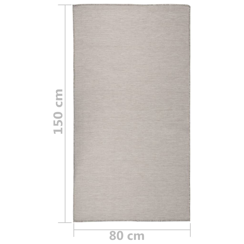 vidaXL Covor de exterior, gri taupe, 80x150 cm, țesătură plată vidaXL Covor de exterior, gri taupe, 80x150 cm, țesătură plată