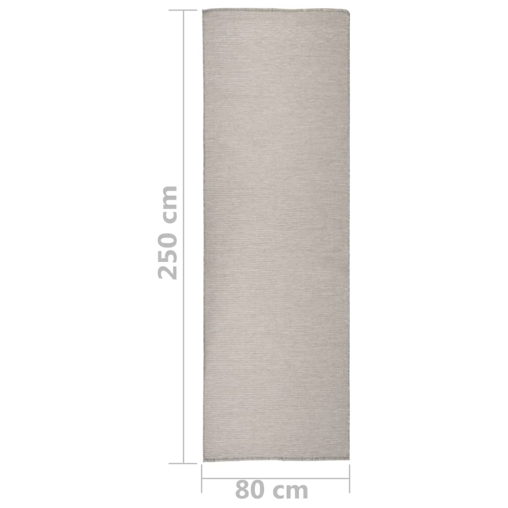 vidaXL Covor de exterior, gri taupe, 80x250 cm, țesătură plată
