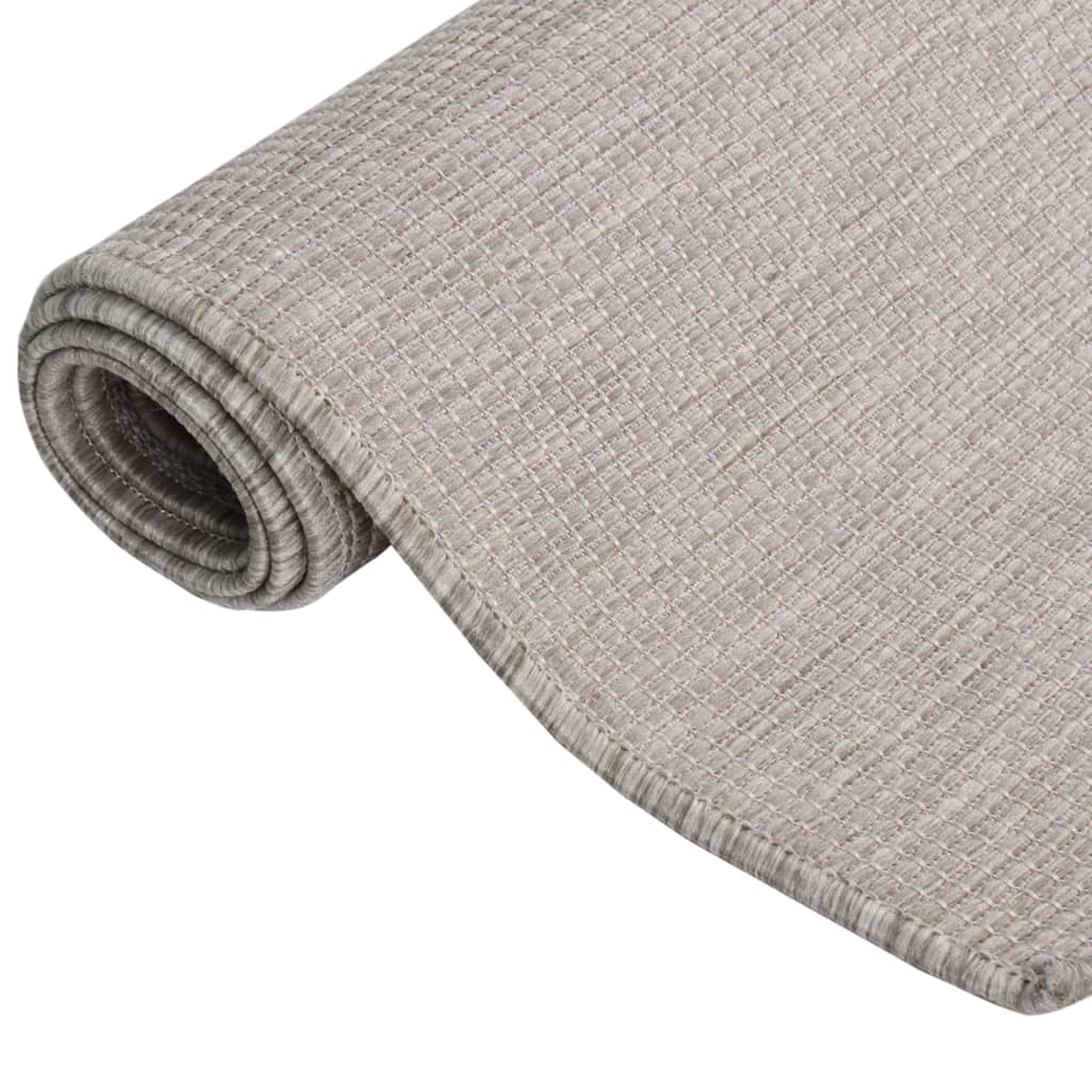 vidaXL Covor de exterior, gri taupe, 100x200 cm, țesătură plată